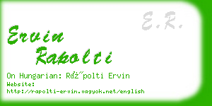 ervin rapolti business card